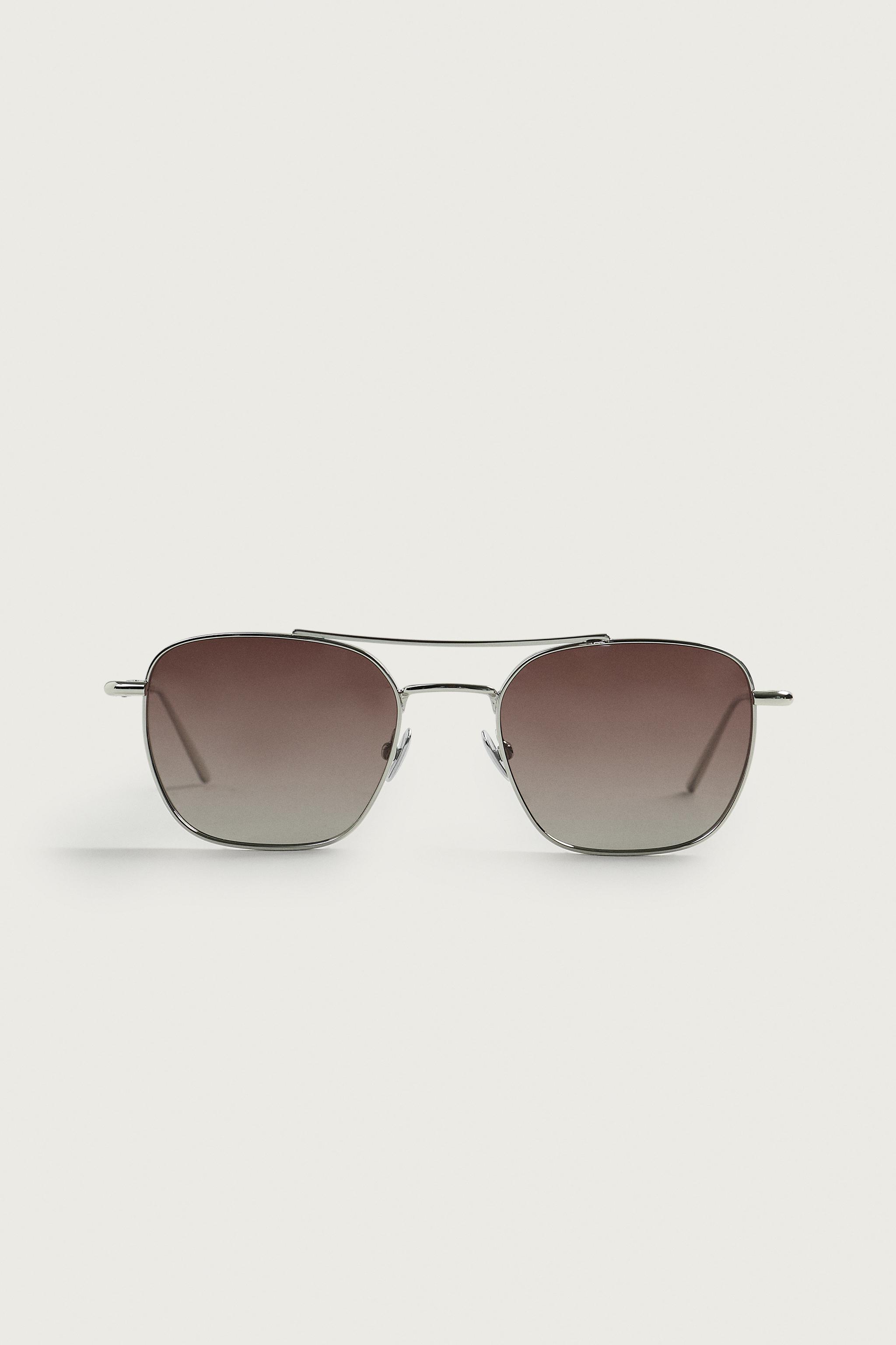 SQUARED METAL SUNGLASSES — Silver