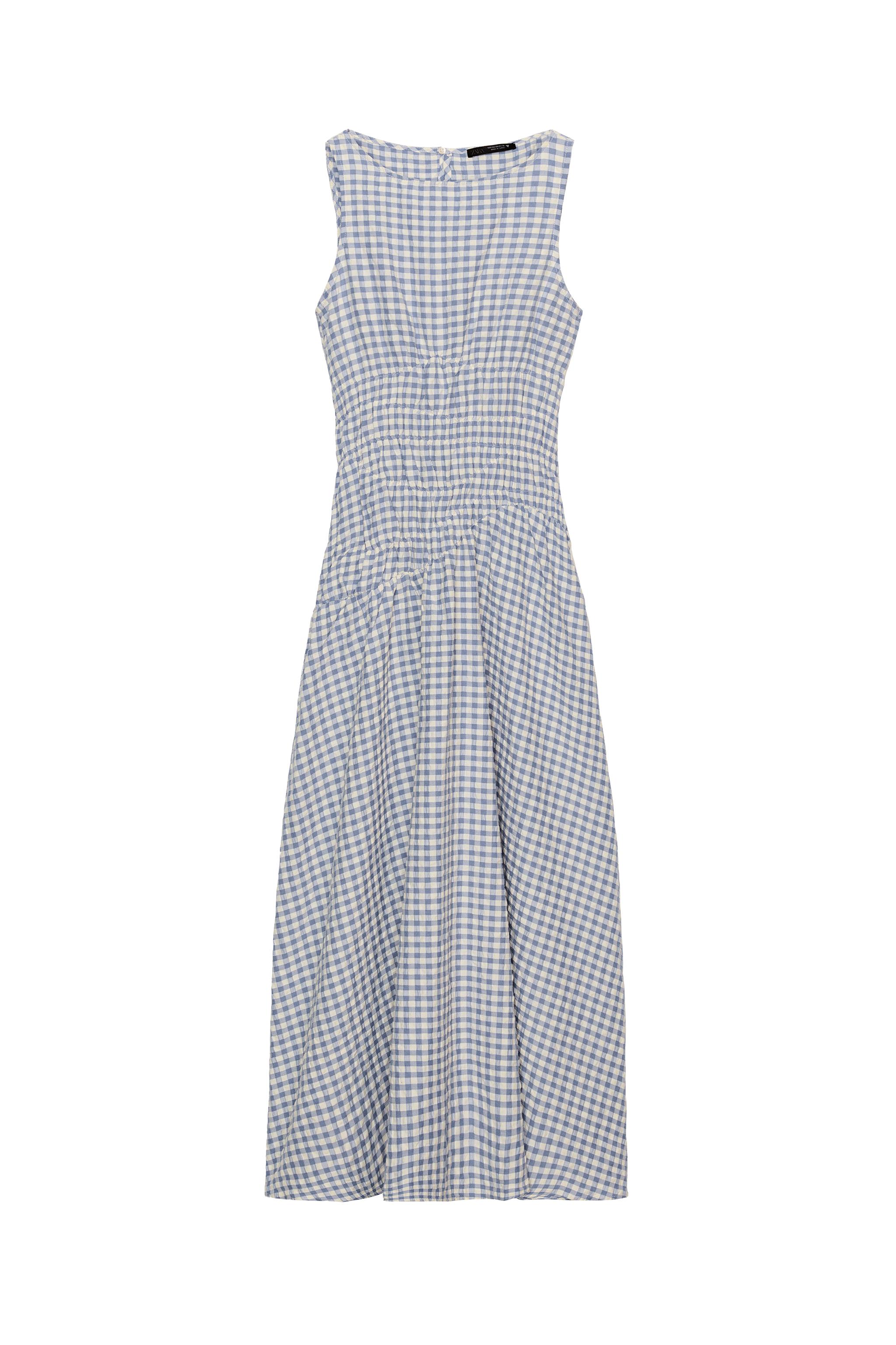 GINGHAM MIDI DRESS - Blue / White | ZARA United States GINGHAM MIDI DRESS - Blue / White | ZARA United States