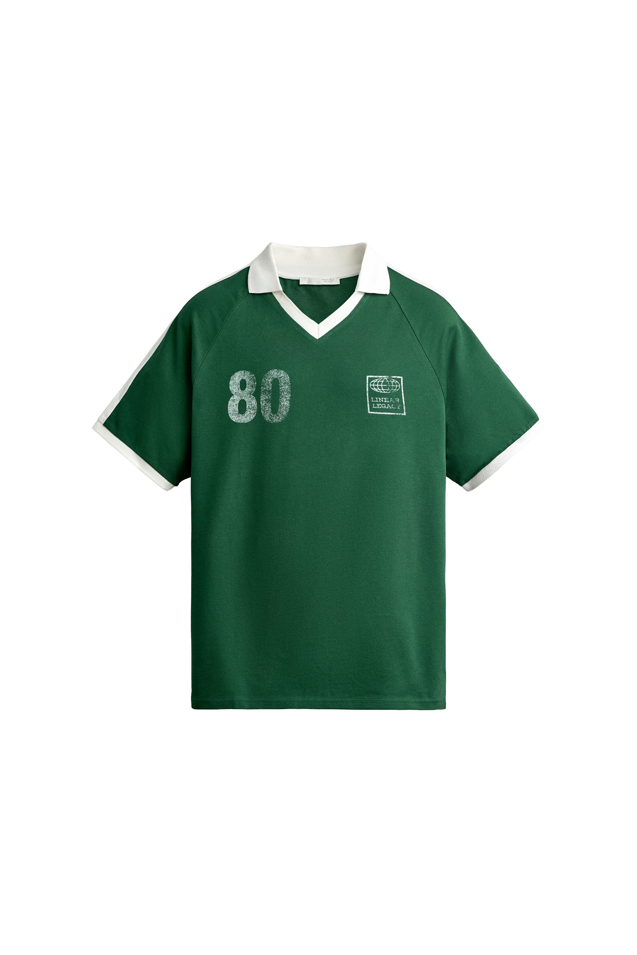 RETRO SOCCER CONTRAST POLO - Green | ZARA United States