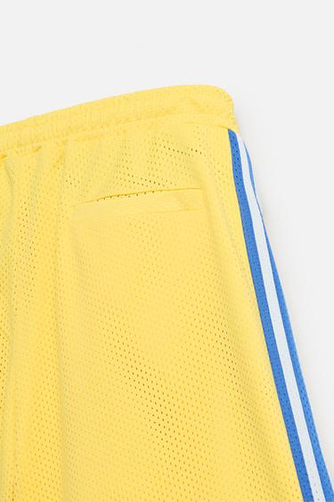 OPEN KNIT TEXTURED TECHNICAL BERMUDA SHORTS - Yellow by Zara - Image 8