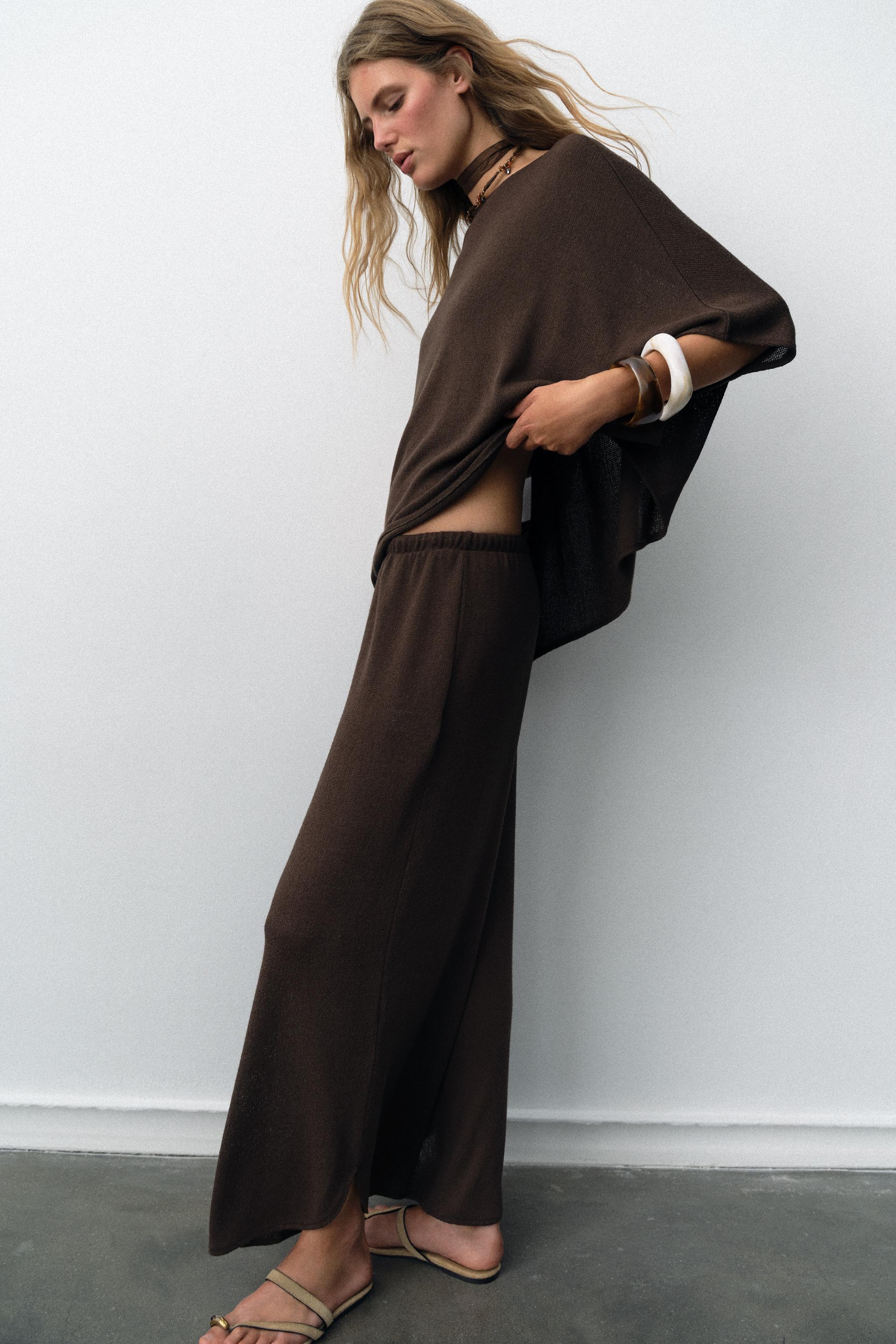 Zara RUSTIC TOP AND PANTS SET