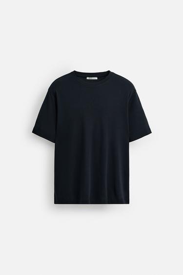تيشرت قطن SUPIMA ® - بحري by Zara
