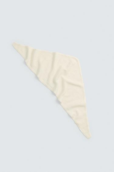 KHĂN BANDANA DỆT KIM PHA LINEN - CASHMERE - Kem từ Zara
