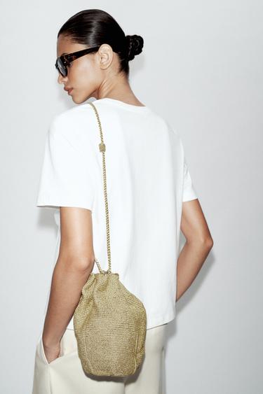 METALLIC BUCKET BAG - Golden by Zara