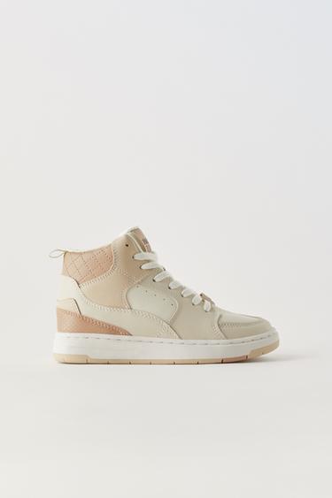 MULTI-PIECE HIGH-TOP SNEAKERS - Ecru White by Zara - Image 0