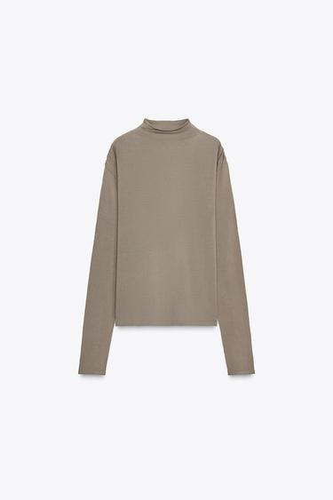 Zara KNOTTED BACK KNIT TOP - Mink