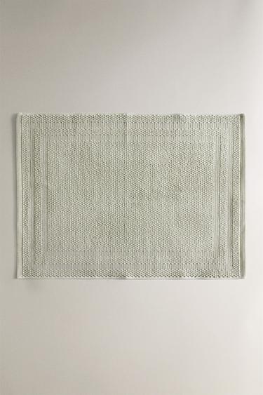 NON-SLIP COTTON BATH MAT - Blue / Green by Zara - Image 0