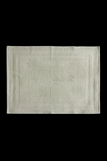 NON-SLIP COTTON BATH MAT - Blue / Green by Zara - Image 0