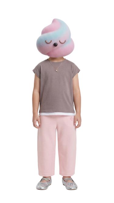 PANTALON À JAMBES LARGES EN PIQUÉ - Rose clair de Zara