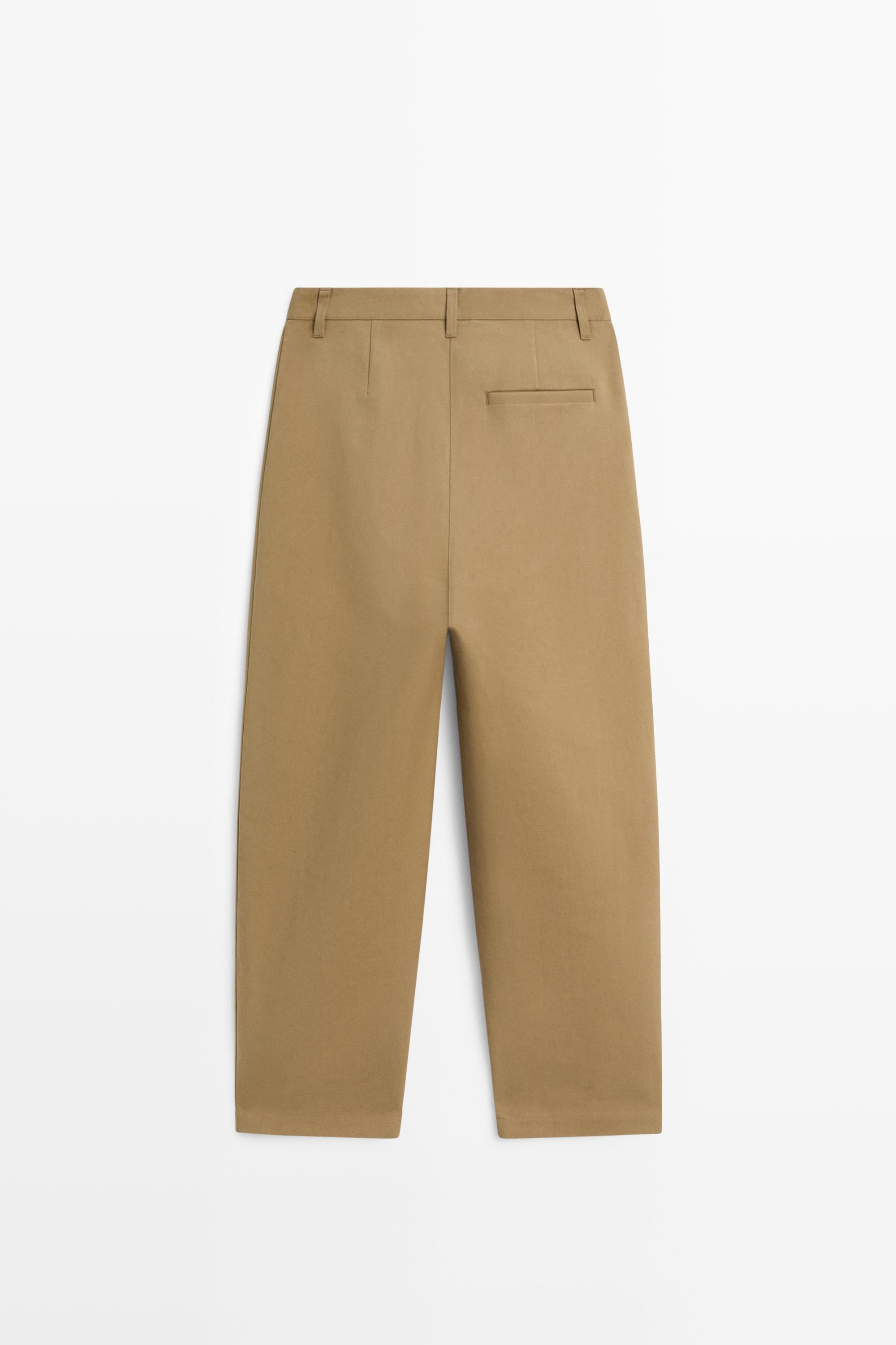 Pantalon barrel fit à plis latéraux