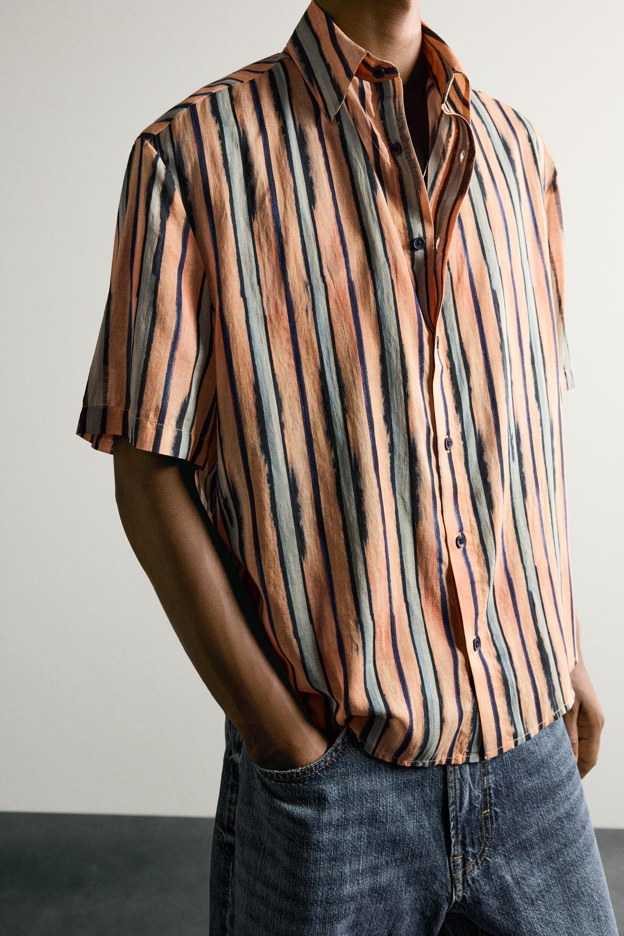 COTTON-VISCOSE STRIPED SHIRT