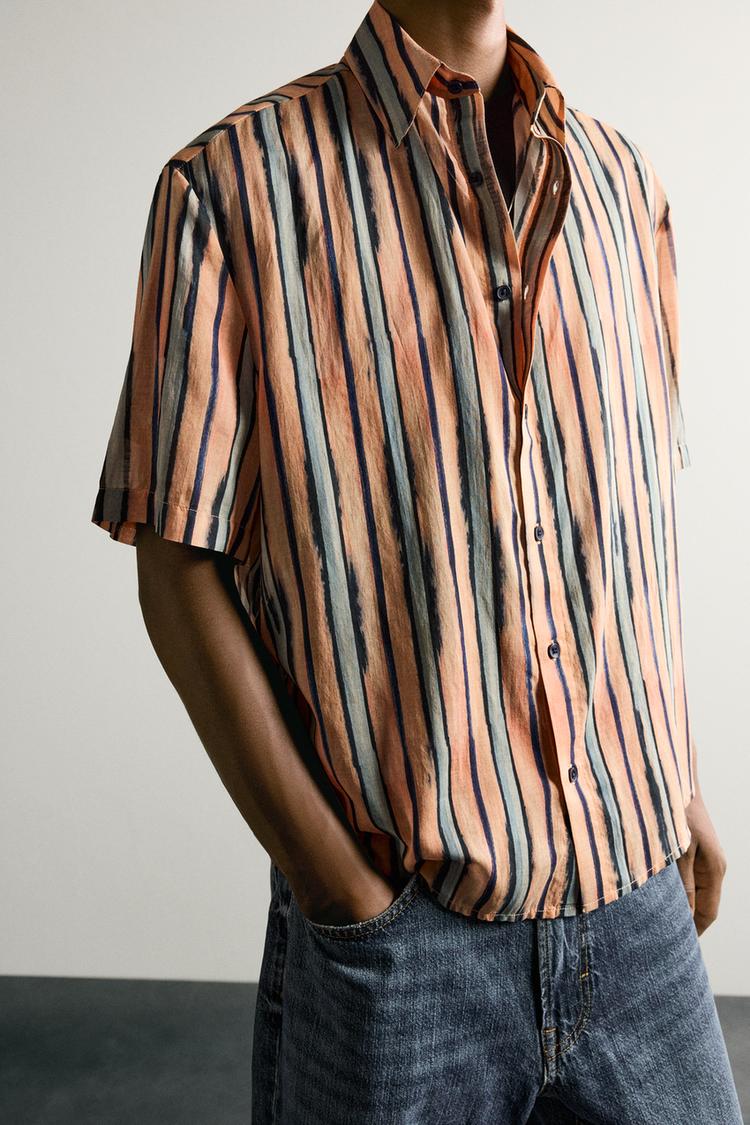 Camisa de algodón y viscosa a rayas 6
