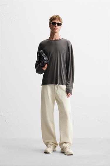 CAMISETA RAYAS - Gris de Zara - Imagen 0