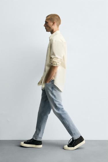 SLIM FIT CROPPED JEANS - Light blue by Zara - Image 5