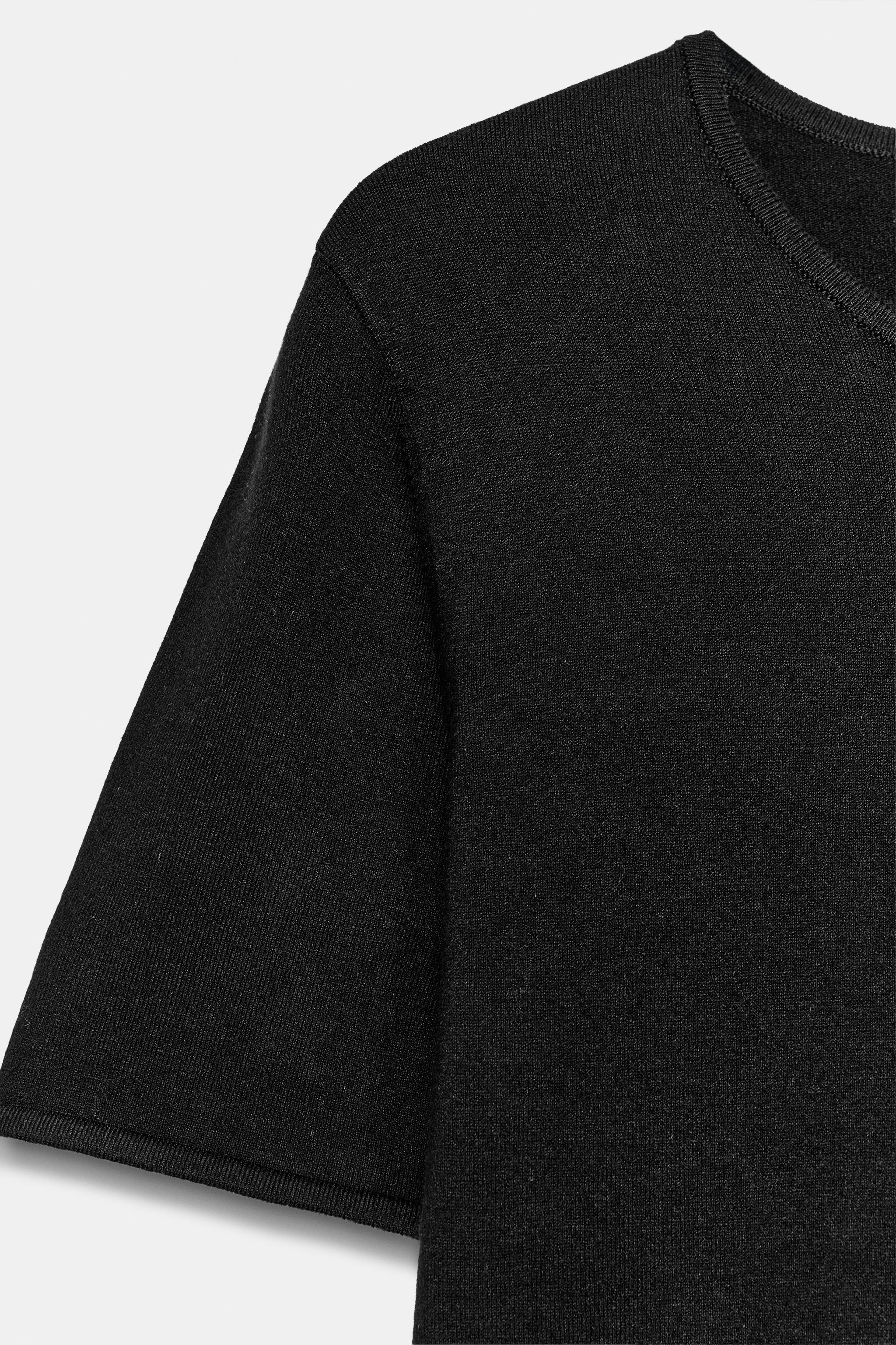 Женские свитеры Zara SHORT SLEEVE KNIT TOP — фото 6