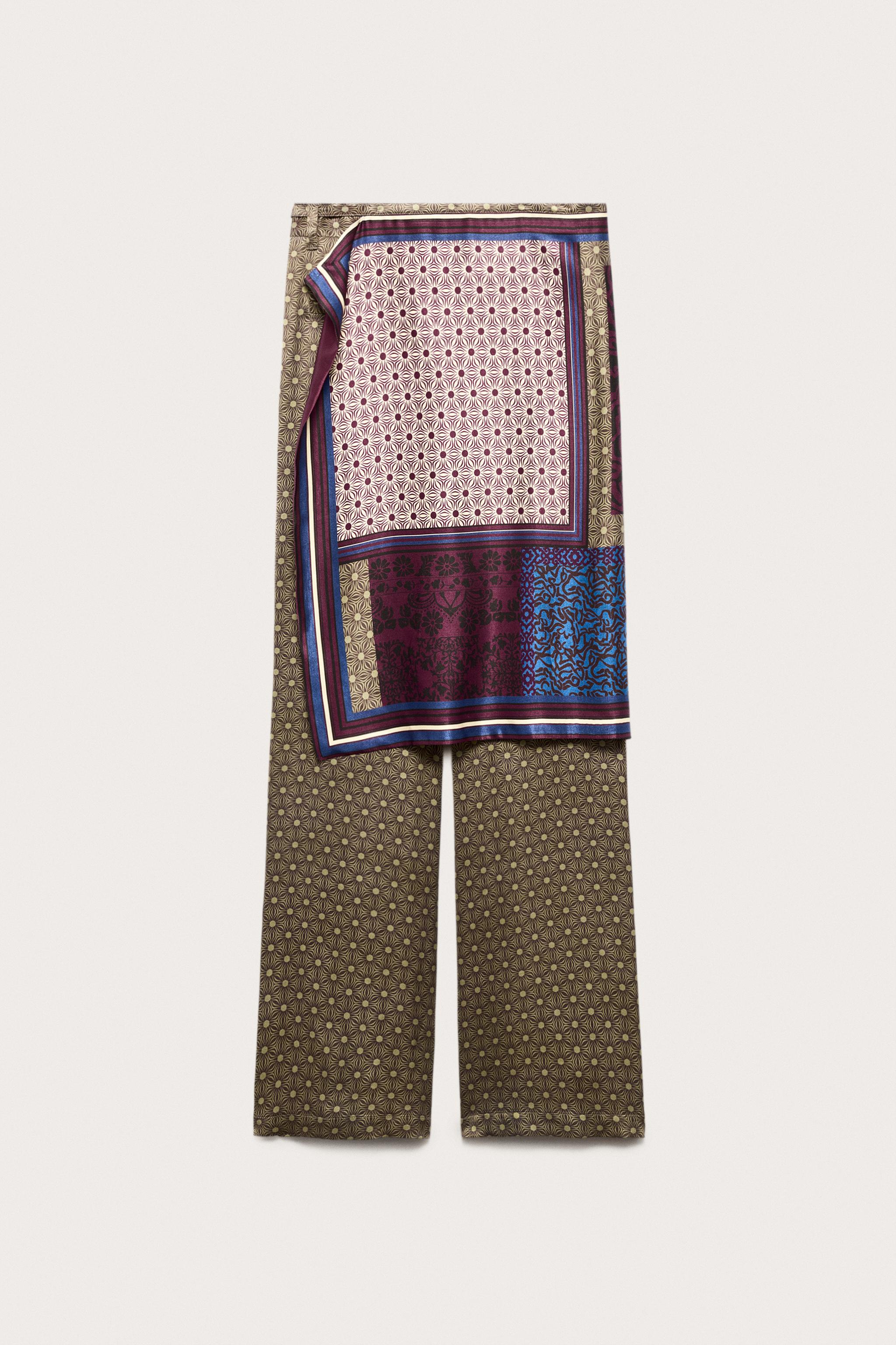 Мужские брюки Zara LIMITED EDITION MIXED PRINT SARONG PANTS — фото 6