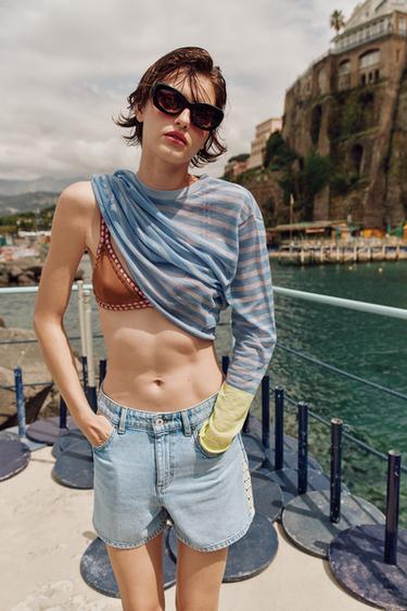 SHORTS Z1975 COMBINADO CROCHET - Azul medio de Zara