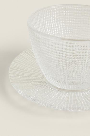 GLASS TEACUP WITH RAISED DESIGN -  by Zara - Image 8