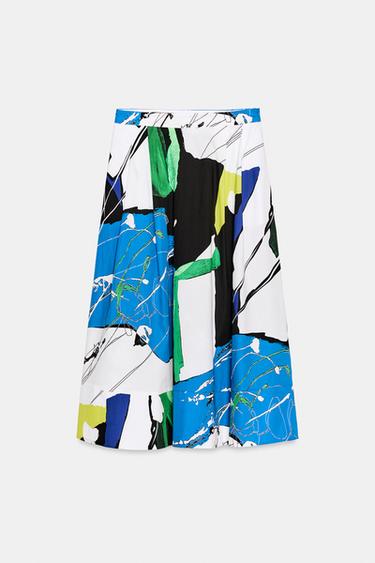 JUPE MI-LONGUE IMPRIMÉE À PLIS - Multicolore de Zara - Image 6