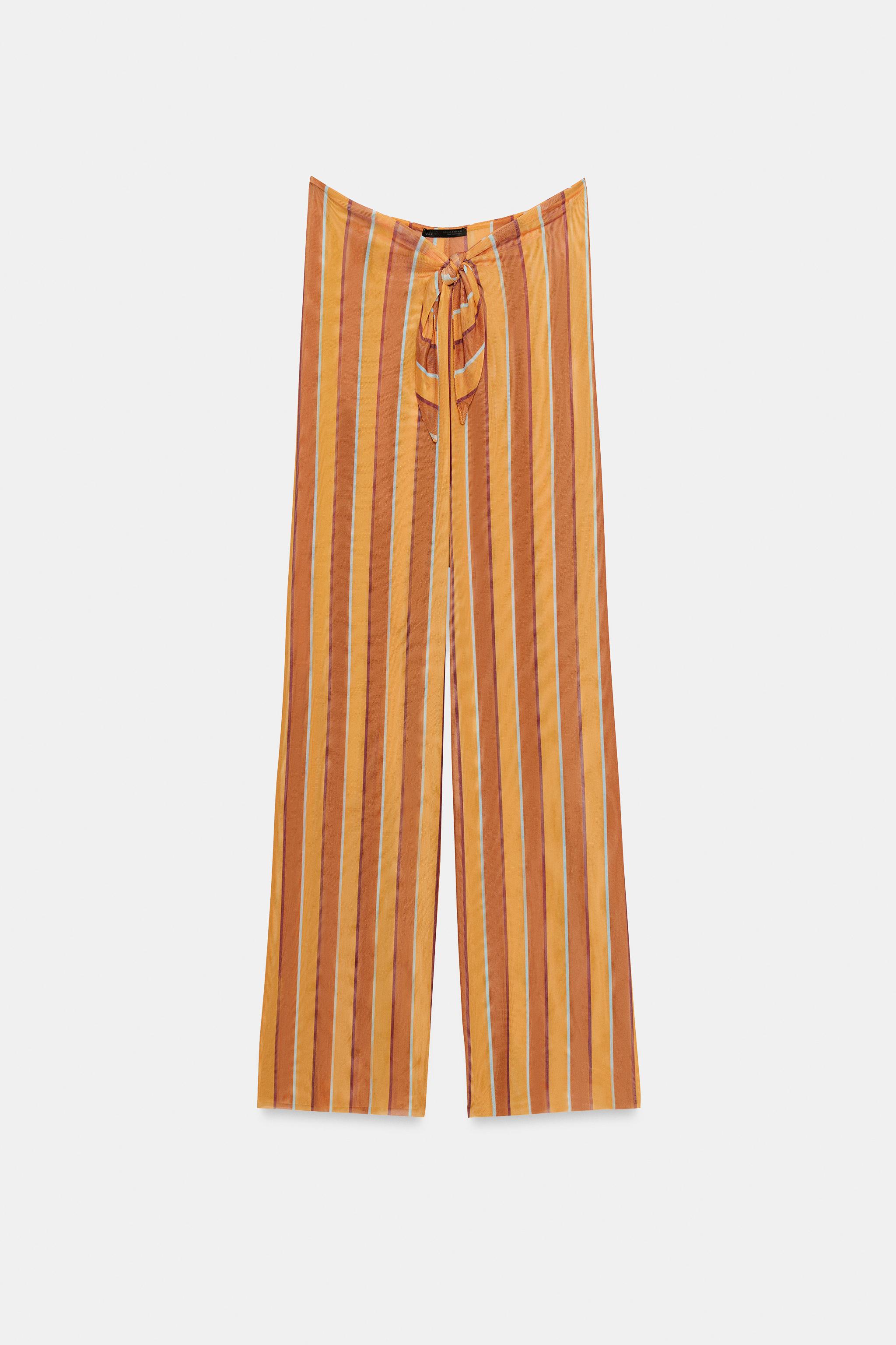 Женские брюки Zara STRIPED TULLE PAREO PANTS — фото 3