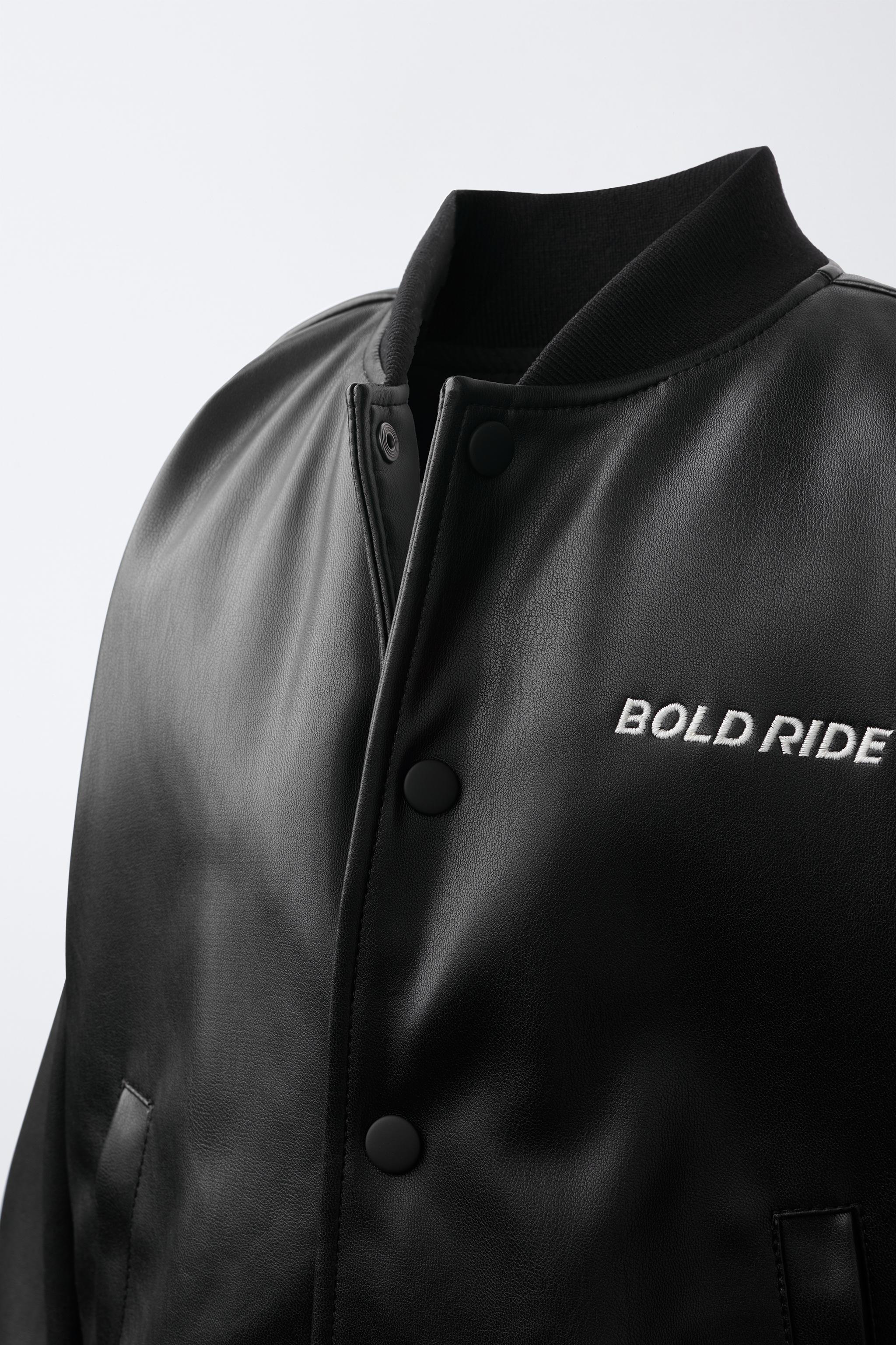 BLOUSON BOMBER EN MATIÈRE SYNTHÉTIQUE