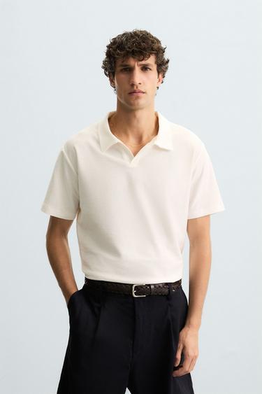 პოლო მაისური სტრუქტურული - Zara-ს Oyster-white