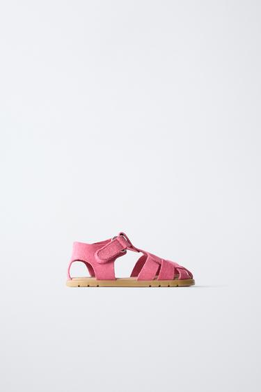 SANDALES PÊCHEUR PLAGE EN CUIR BAREFOOT - Rose de Zara