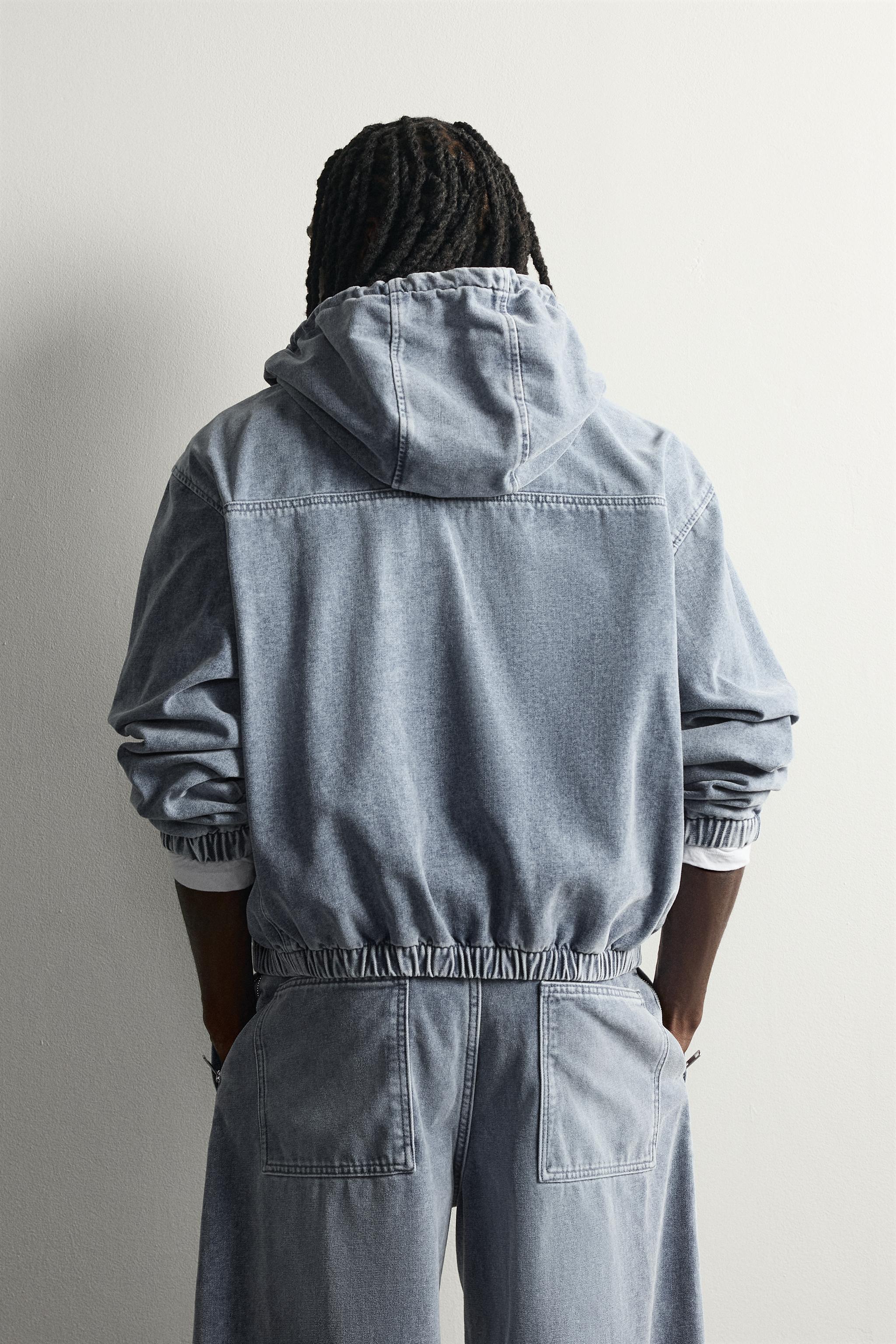 PLUSH DENIM HOODIE JACKET