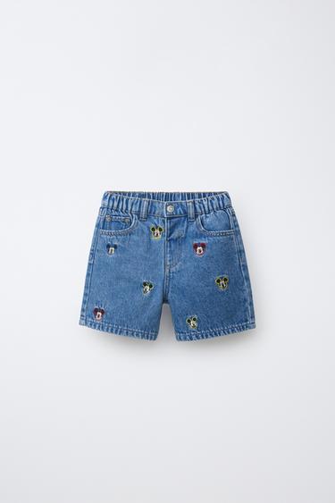 MICKEY MOUSE © DISNEY DENIM BERMUDA SHORTS - Mid-blue by Zara - Image 0