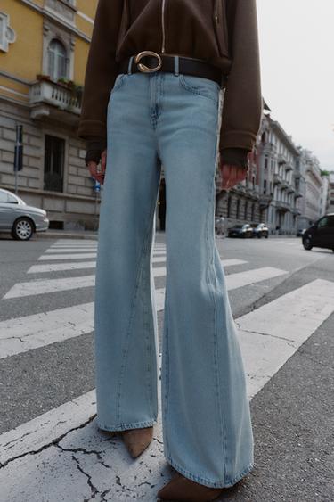 JEAN Z1975 WIDE LEG TAILLE HAUTE - Bleu clair de Zara