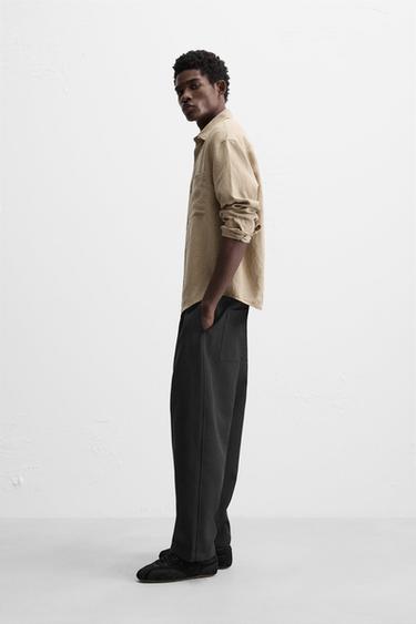 CHEMISE FLUIDE À POCHE - Marron clair de Zara - Image 3