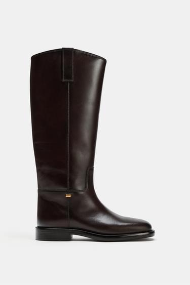 LEATHER RIDING BOOTS — Brown 1
