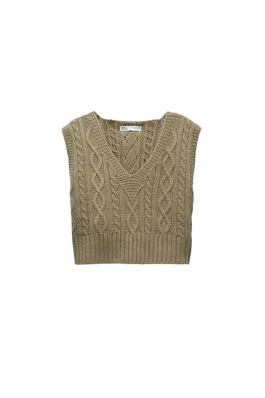 CABLE-KNIT VEST