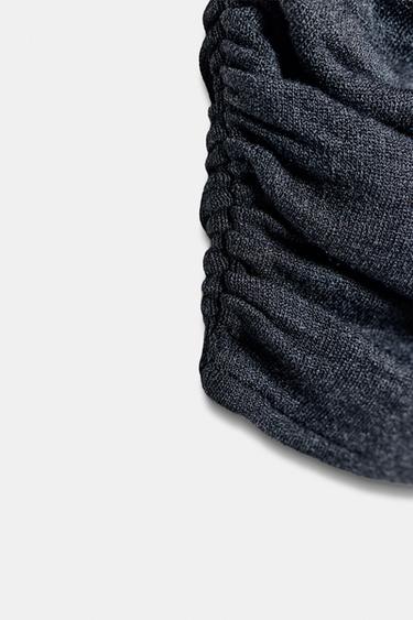Zara SOFT DRAPED DRESS - Dark anthracite