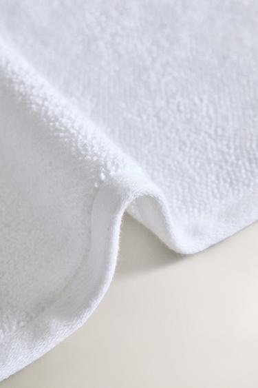 RICE STITCH COTTON BATH TOWEL - White by Zara