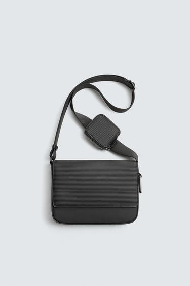 RUBBERISED TEXTURED CROSSBODY BAG - Black by Zara
