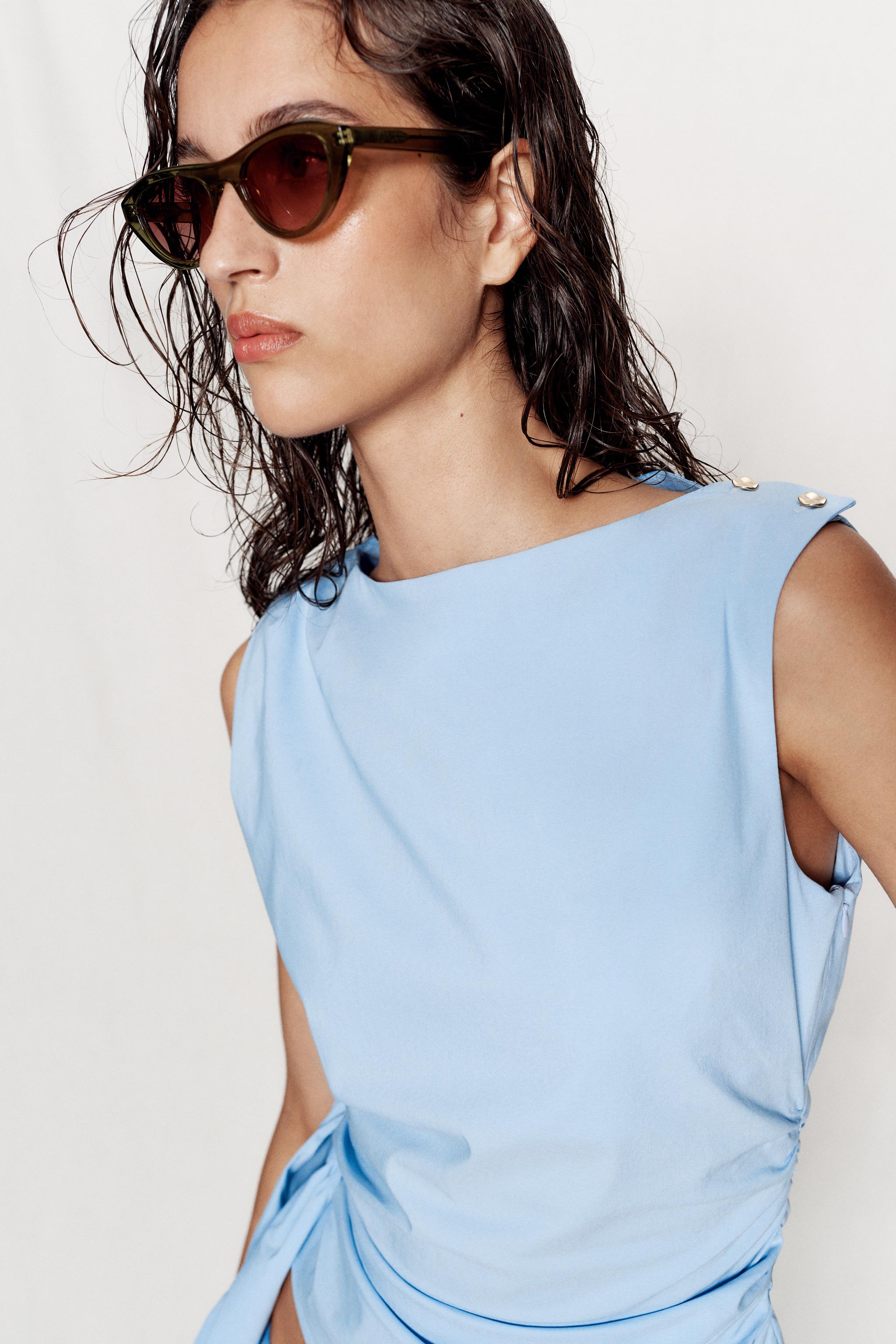 KNOTTED POPLIN TOP