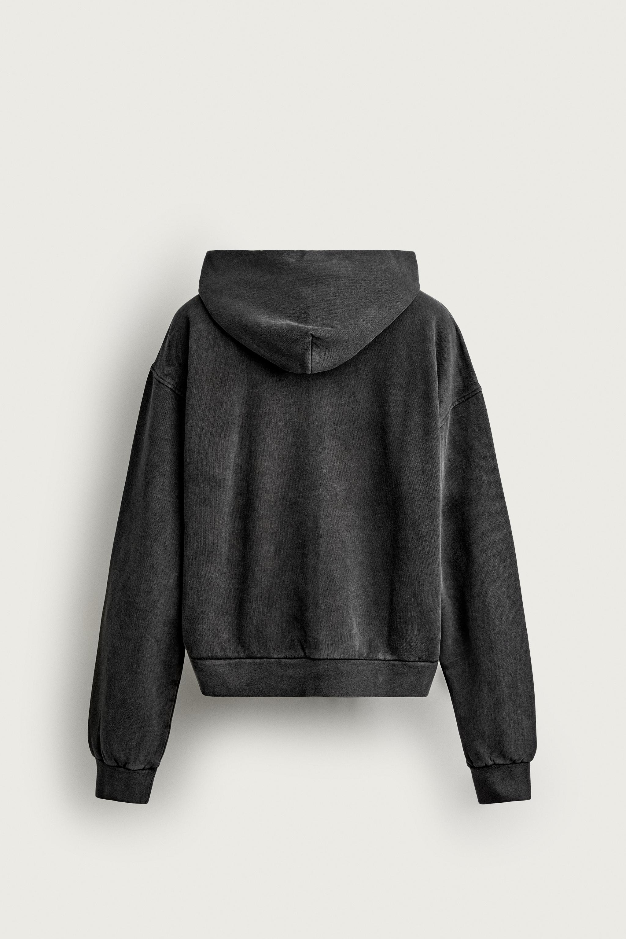 SWEAT BOXY FIT À CAPUCHE ET ZIP BASIQUE