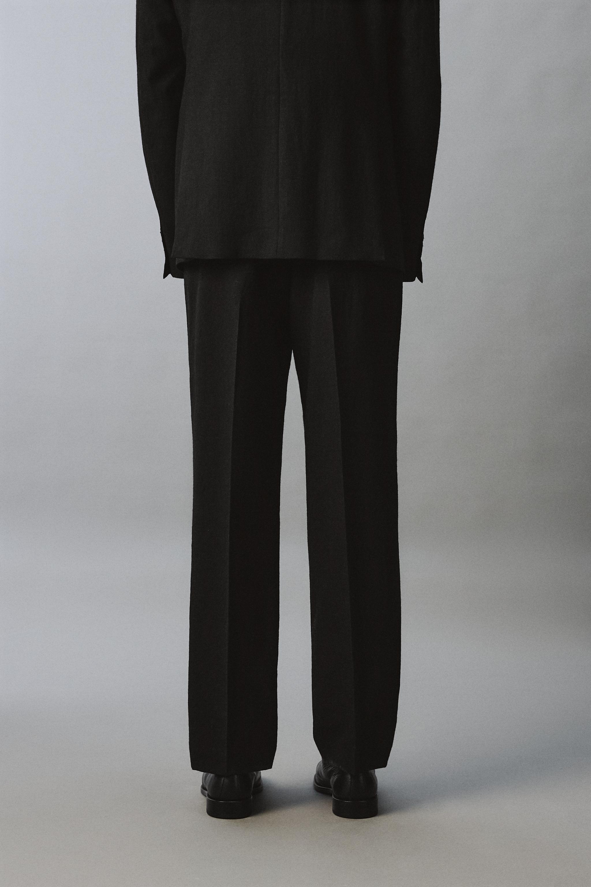 PANTALON DE COSTUME STRUCTURÉ EN 100% LAINE