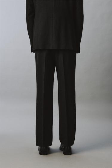 PANTALON DE COSTUME STRUCTURÉ EN 100% LAINE - Noir de Zara - Image 2