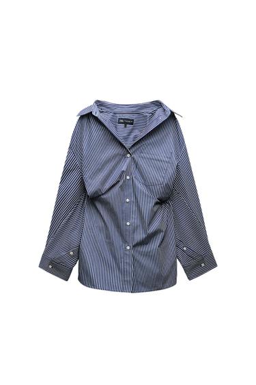 CAMISA POPELÍN OVERSIZE - Azul / Marino de Zara - Imagen 0