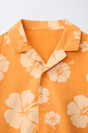 CHEMISE IMPRIMÉ FLEURS - Orange de Zara - Image 2
