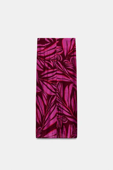 PALM TREE PRINT PAREO - Fuchsia by Zara - Image 4