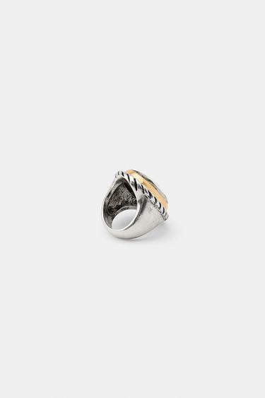 MAXI OVAL COMBINED JEWEL RING - Gold / Silver by Zara - Image 3
