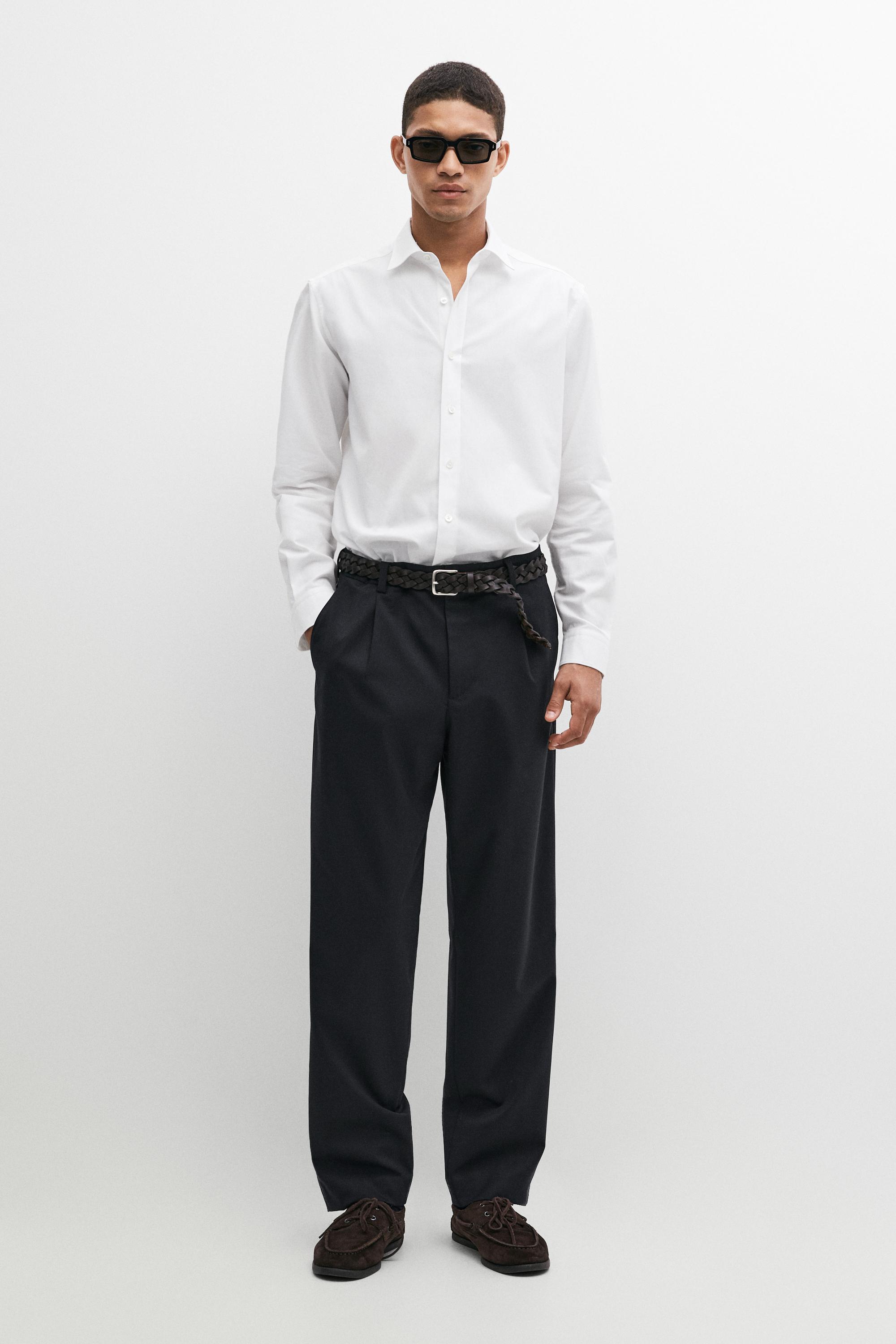 Chemise regular fit twill chiné 100 % coton