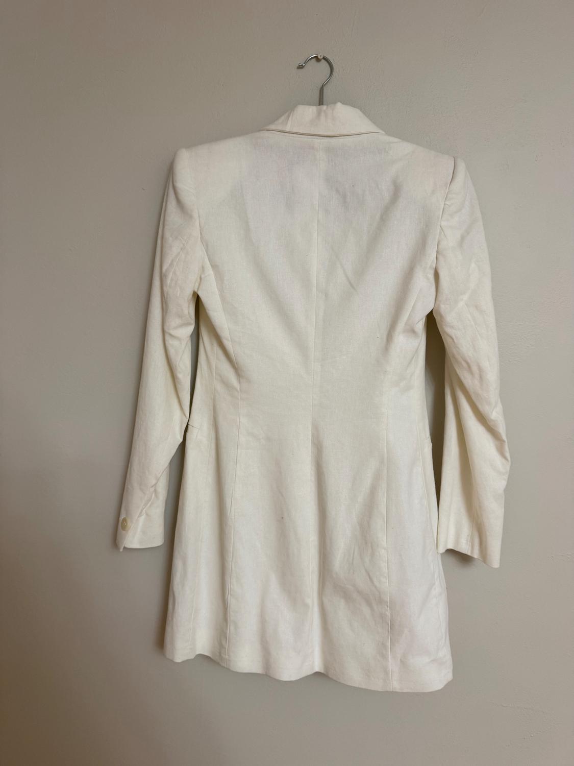 TAILORED LINEN BLEND LONGLINE BLAZER - Image 2