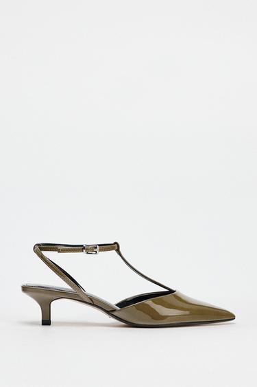 MULE DE SALTO KITTEN COM TIRAS - Esverdeado da Zara