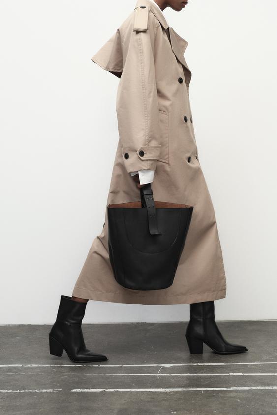 レザーポインテッドトゥショートブーツ - ブラック | ZARA Japan / 日本