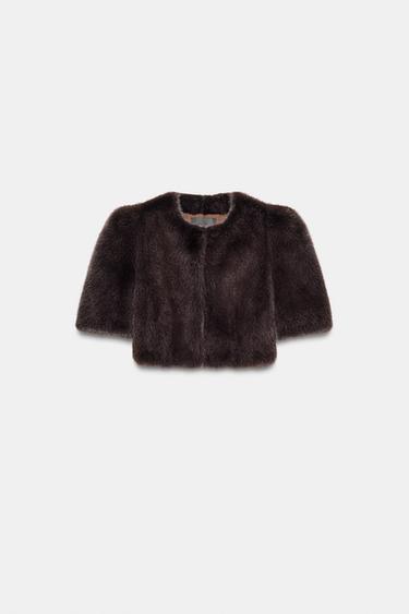 ZW COLLECTION LIMITED EDITION FAUX FUR JACKET - Brown by Zara - Image 6