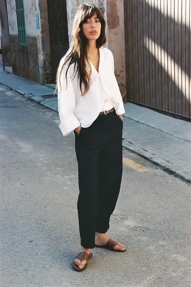 WIDE-SLEEVE LINEN BLEND SHIRT - White by Zara